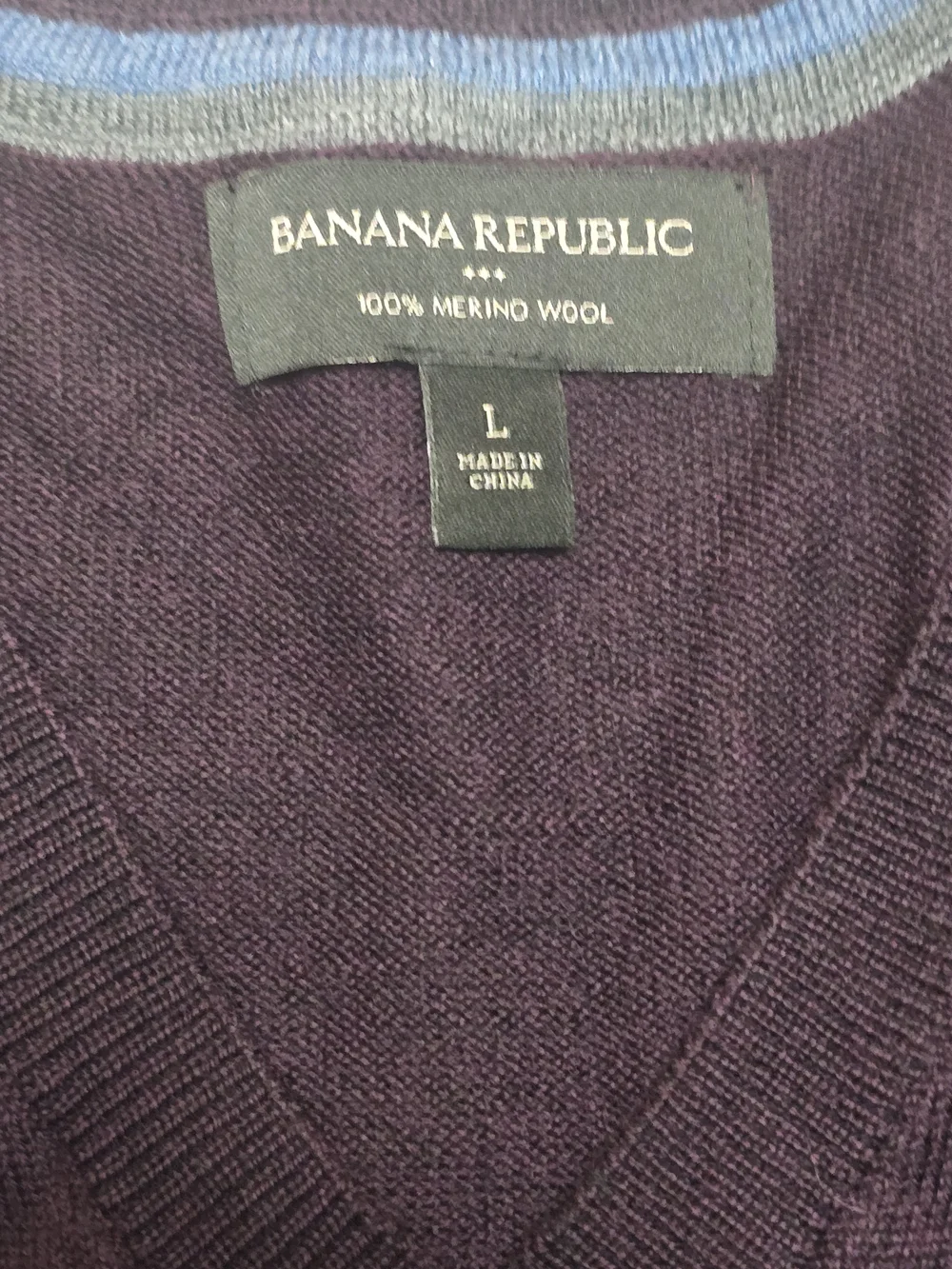 Banana Republic Men's V-Neck Sweater in Plum